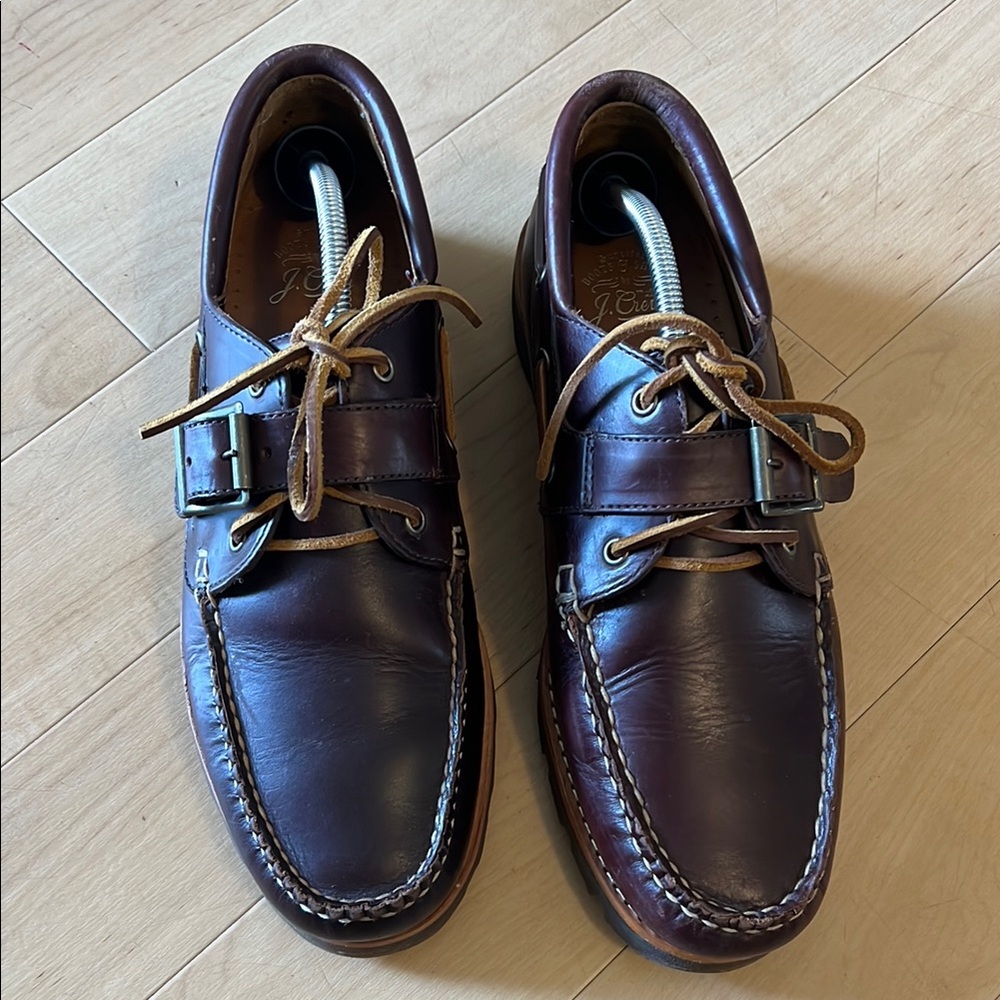 J. Crew Boat Shoes with Leather Laces w/ buckle belt
